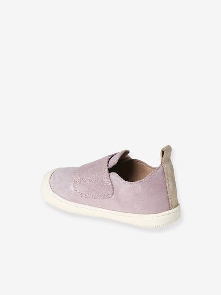 Chaussons scratchés bébé en cuir souple rose+rose imprimé 4 - vertbaudet enfant 