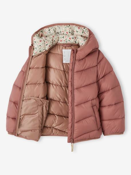 Doudoune légère à capuche fille bleu ciel+blush+lichen+moutarde 9 - vertbaudet enfant 