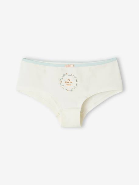 Lot de 5 shorties fille flowers rose poudré 5 - vertbaudet enfant 