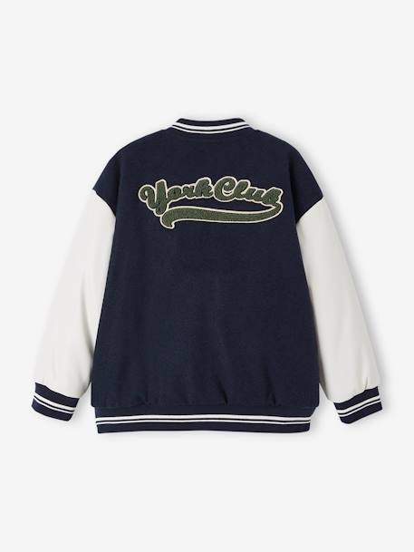 Blouson Teddy garçon lettre en bouclettes. marine 4 - vertbaudet enfant 