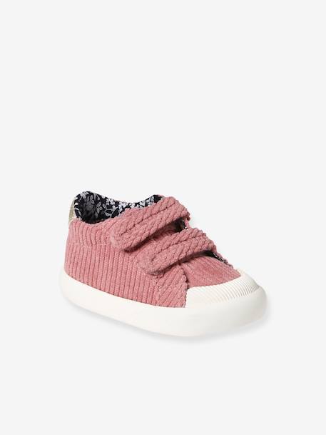 Baskets scratchées textile bébé framboise+marine+vieux rose 15 - vertbaudet enfant 