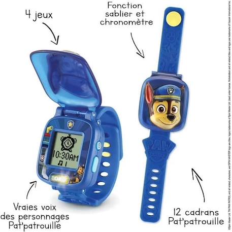 Montre-Jeu Interactive de Chase - VTECH - Pat Patrouille - Multifonction parlante pour enfant BLEU 4 - vertbaudet enfant 