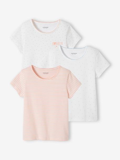 Lot de 3 T-shirts manches courtes fantaisie fille BASICS  - vertbaudet enfant