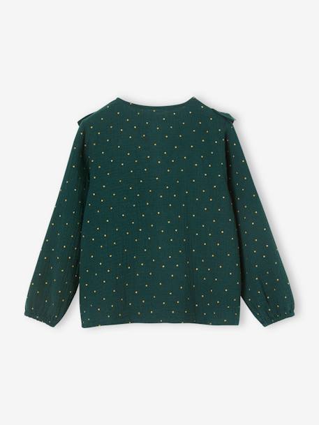 Blouse volantée en gaze de coton fille terracotta+vert 5 - vertbaudet enfant 