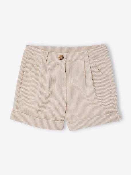 Short en velours côtelé fille beige poudré+noisette 1 - vertbaudet enfant 