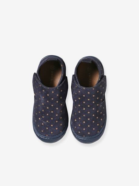 Chaussons scratchés bébé en cuir souple bleu imprimé 2 - vertbaudet enfant 