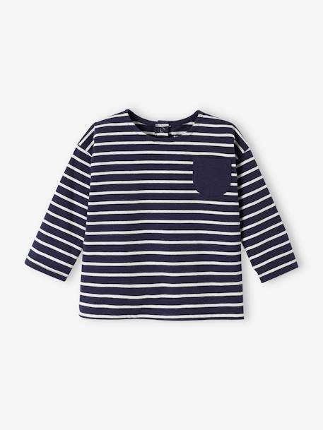 Tee-shirt rayé bébé manches longues noix de pécan+rayé bleu+rayé vert 5 - vertbaudet enfant 