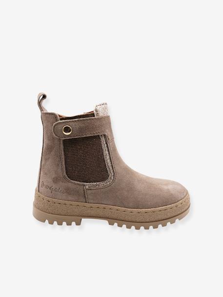 Boots zippées et élastiquées cuir enfant 3571B676 Babybotte® noisette 1 - vertbaudet enfant 