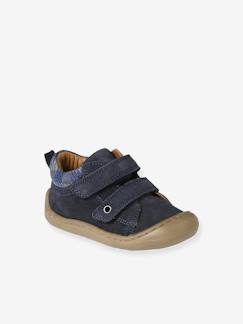 Chaussures-Bottillons scratchés cuir souple bébé premiers pas