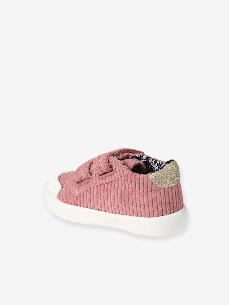 Baskets scratchées textile bébé framboise+marine+vieux rose 17 - vertbaudet enfant 