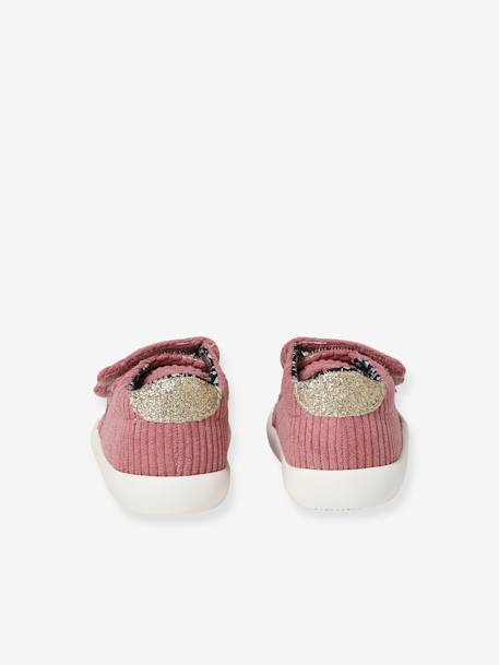 Baskets scratchées textile bébé framboise+marine+vieux rose 20 - vertbaudet enfant 