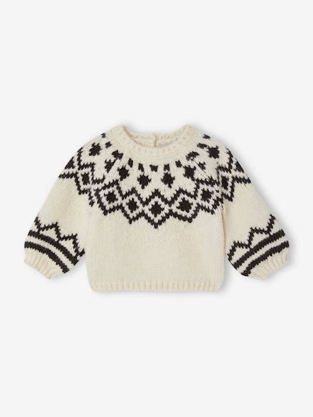 Pull jacquard bébé beige chiné 2 - vertbaudet enfant 