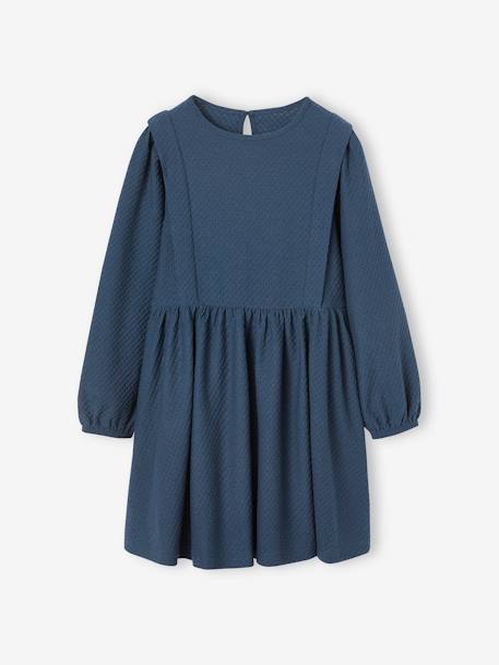 Robe en tissu reliéfé fille manches longues  - vertbaudet enfant