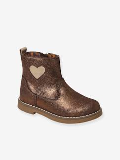 Boots coeur en cuir fille collection maternelle  - vertbaudet enfant