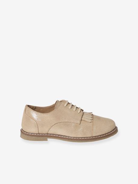 Derbies frangées à lacets cuir junior or 2 - vertbaudet enfant 