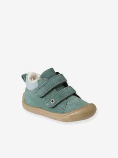 Chaussures-Bottillons fourrés cuir souple bébé premiers pas