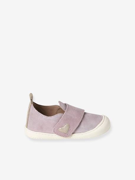 Chaussons scratchés bébé en cuir souple rose+rose imprimé 3 - vertbaudet enfant 