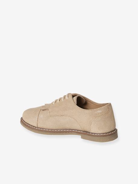 Derbies frangées à lacets cuir junior or 3 - vertbaudet enfant 