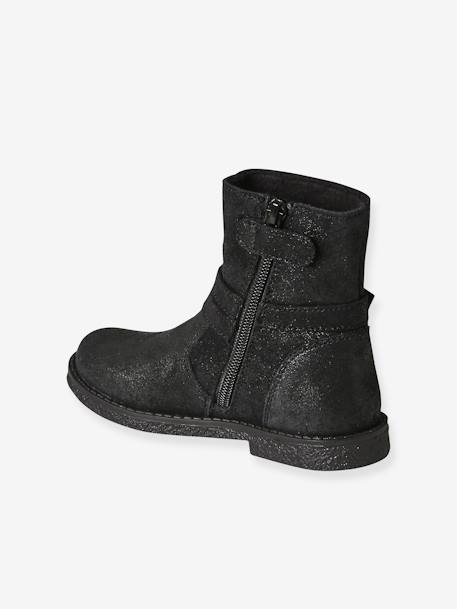 Boots en cuir fille collection maternelle noir 3 - vertbaudet enfant 