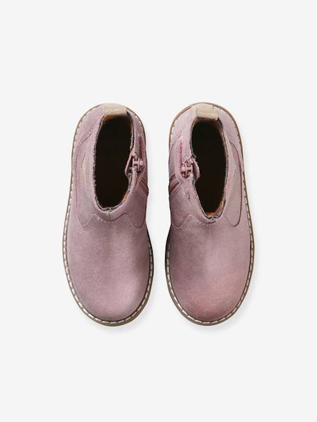 Boots coeur en cuir fille collection maternelle bronze+rose 9 - vertbaudet enfant 