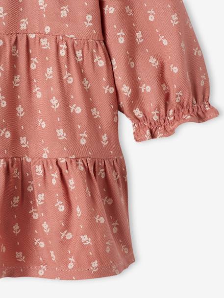 Robe fluide bébé à volant vieux rose 3 - vertbaudet enfant 