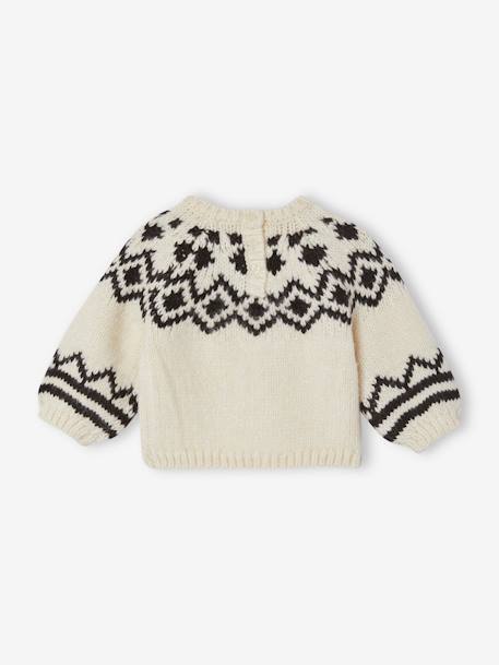 Pull jacquard bébé beige chiné 3 - vertbaudet enfant 