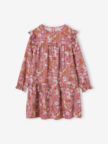 Robe imprimée fleurs manches volantées fille  - vertbaudet enfant