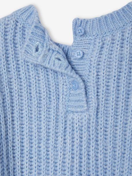 Pull tricot bébé coeur doré bleu ciel+ivoire 5 - vertbaudet enfant 