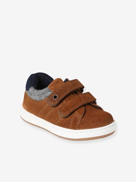 Baskets scratchées cuir enfant collection maternelle marron 1 - vertbaudet enfant 