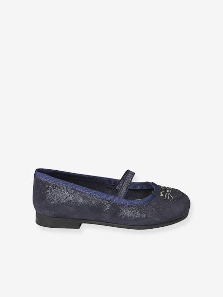 Ballerines cuir pailleté fille collection maternelle marine 2 - vertbaudet enfant 