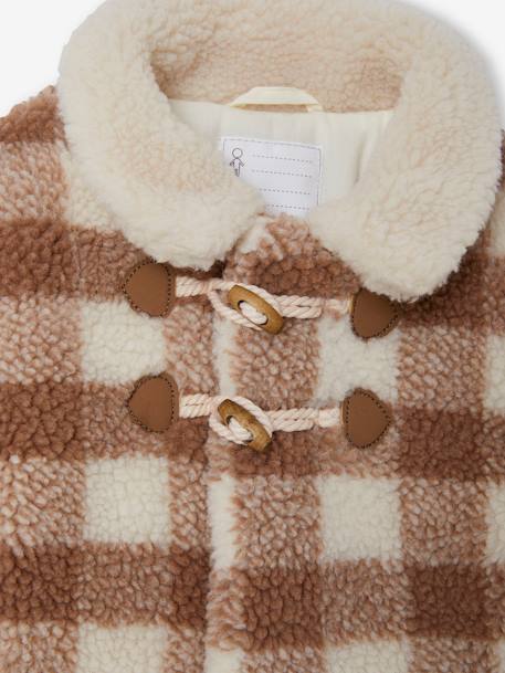 Manteau en fausse fourrure bébé à carreaux carreaux beige 5 - vertbaudet enfant 