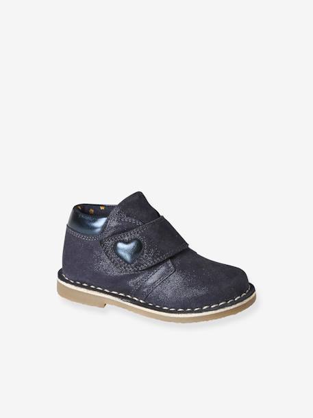 Boots scratchées en cuir irisé bébé marine 1 - vertbaudet enfant 