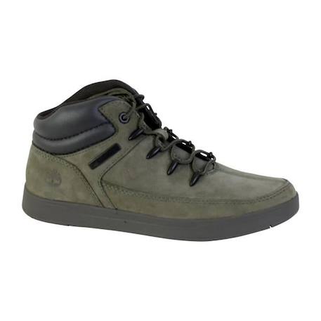 Basket Montante Timberland Juniors Davis Square - Vert - Lacets - Cuir - Dark green - Mixte - Adulte VERT 3 - vertbaudet enfant 