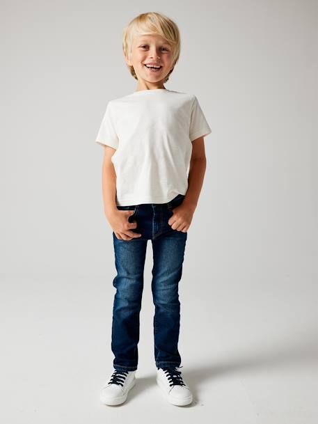 Jean droit MorphologiK MEDIUM 'waterless' garçon DENIM BRUT+STONE 1 - vertbaudet enfant 