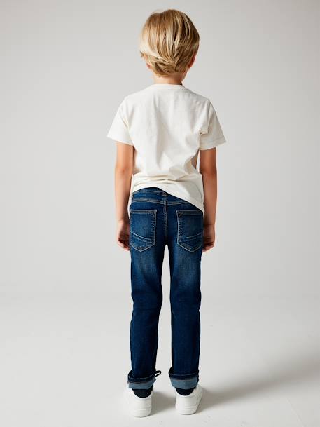 Jean droit MorphologiK MEDIUM 'waterless' garçon DENIM BRUT+STONE 9 - vertbaudet enfant 