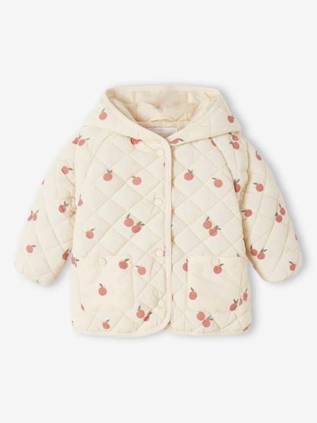 Blouson matelassé bébé avec capuche écru+vert 2 - vertbaudet enfant 