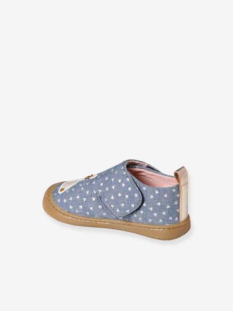 Chaussons scratchés bébé en toile imprimée blanc imprimé+bleu chambray 9 - vertbaudet enfant 