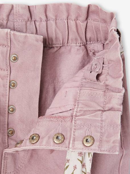 Pantalon paperbag et sa ceinture foulard fille cannelle+mauve+vert 9 - vertbaudet enfant 