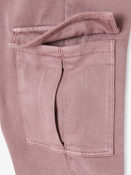 Pantalon cargo fille facile à enfiler mauve 4 - vertbaudet enfant 