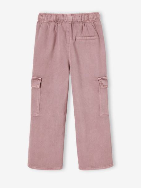 Pantalon cargo fille facile à enfiler mauve 3 - vertbaudet enfant 