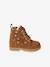 Boots fourrées lacées et zippées en cuir bébé camel 2 - vertbaudet enfant 