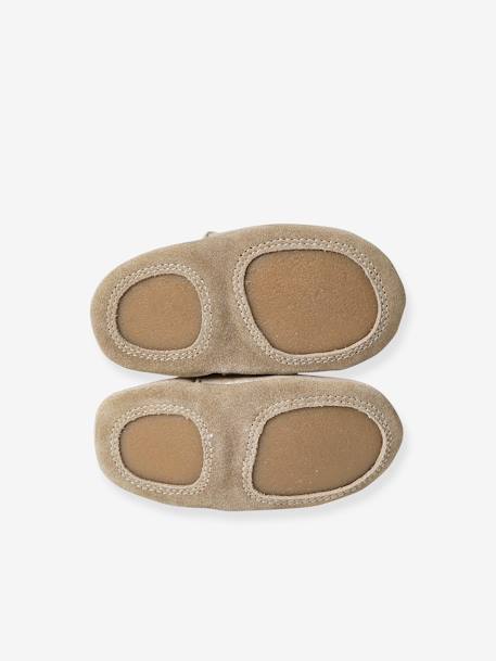 Chaussons élastiqués en cuir souple bébé or 6 - vertbaudet enfant 