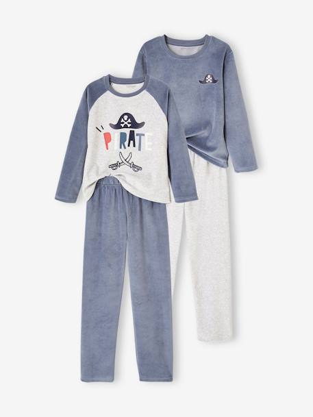 Garçon-Pyjama, surpyjama-Lot de 2 pyjamas pirates en velours garçon