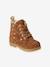 Boots fourrées lacées et zippées en cuir bébé camel 1 - vertbaudet enfant 