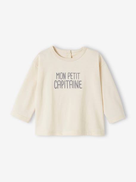 T-shirt personnalisable bébé écru+vert d'eau 1 - vertbaudet enfant 