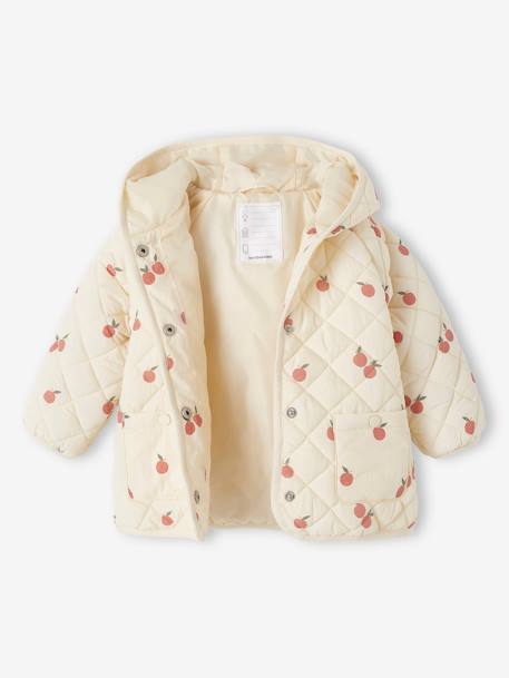 Blouson matelassé bébé avec capuche écru+vert 3 - vertbaudet enfant 