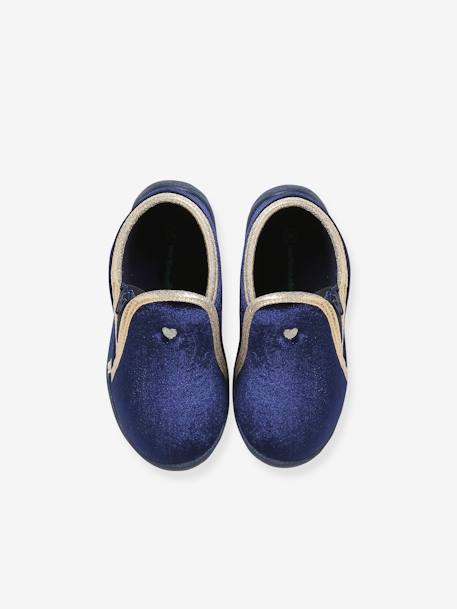 Chaussons zippés bébé en textile velouté bleu 2 - vertbaudet enfant 