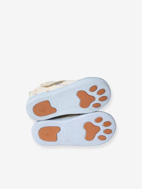 Chaussons scratchés bébé en cuir souple bleu grisé 5 - vertbaudet enfant 