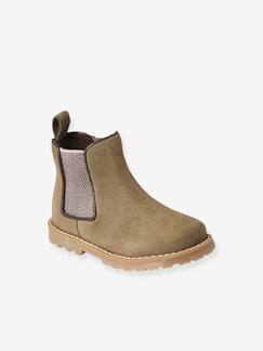 Boots en cuir zippées et élastiquées bébé  - vertbaudet enfant