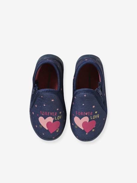 Chaussons zippés bébé en toile bleu 2 - vertbaudet enfant 